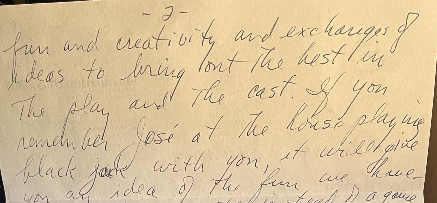 Theatre advice from Dad