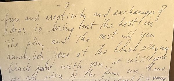 Theatre advice from Dad