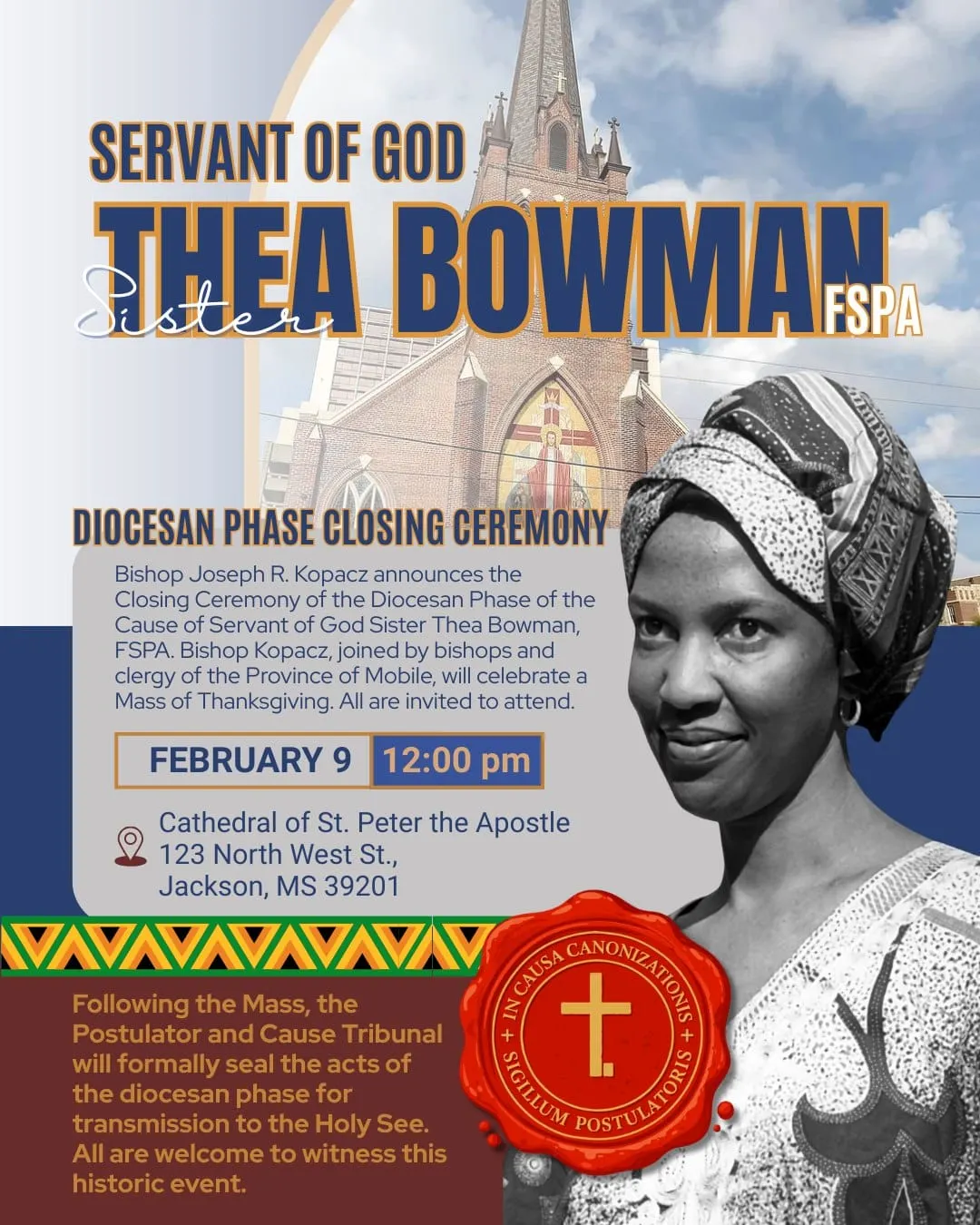 Sainthood cause for Servant of God Thea Bowman moving forward, ceremony scheduled