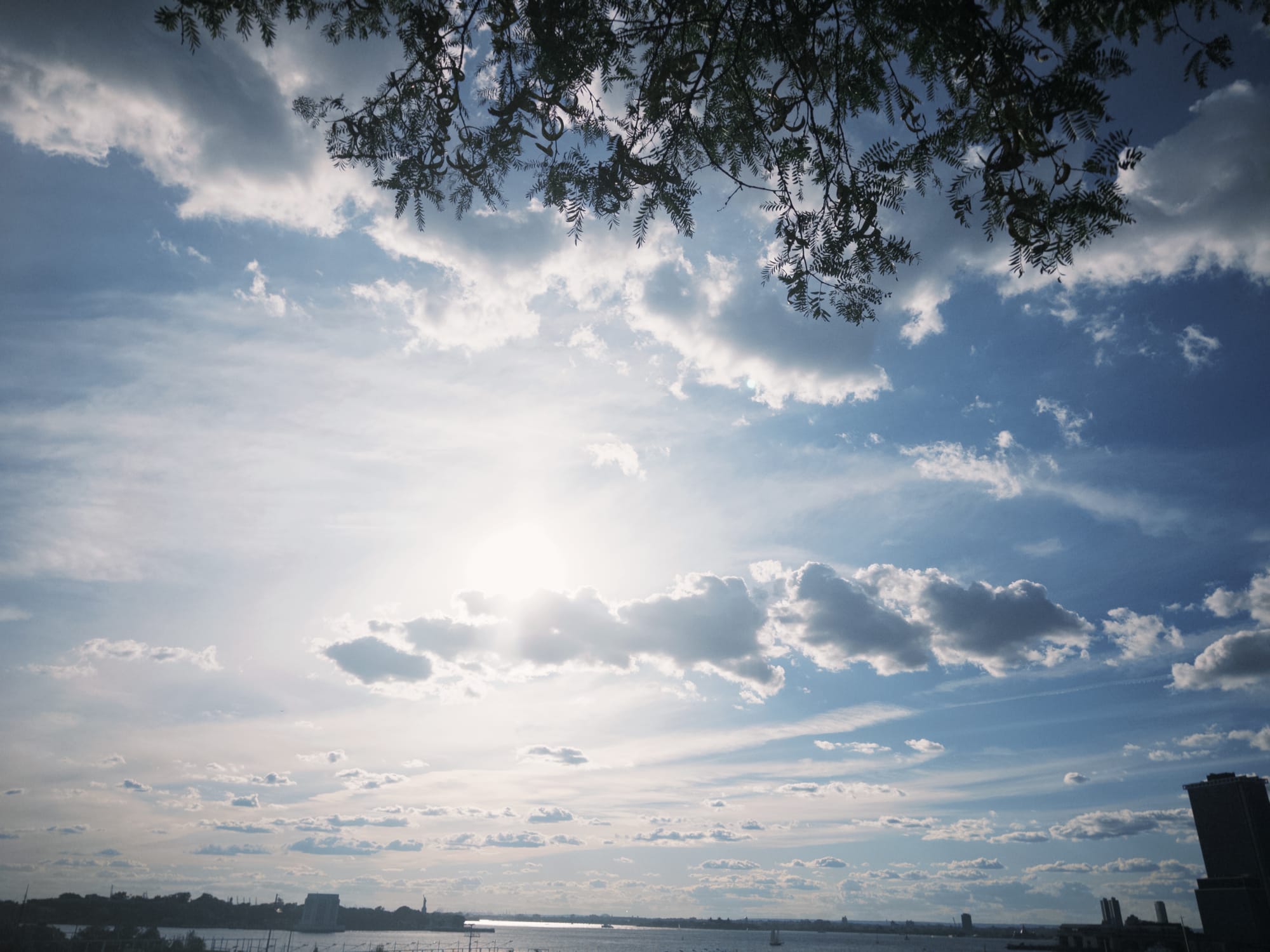 Sunny day view from Brooklyn Heights Promenade