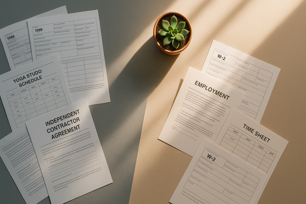 1099 vs. W-2 Tax Implications for Yoga Studios & Teachers