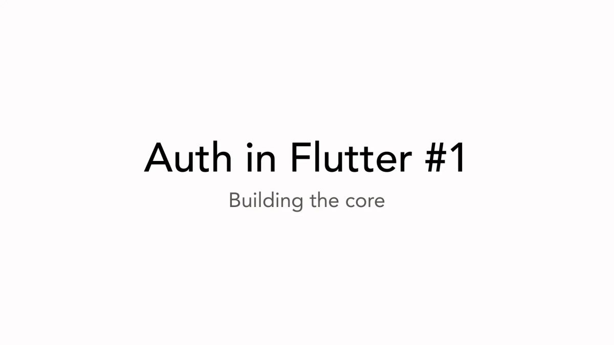 Auth in Flutter