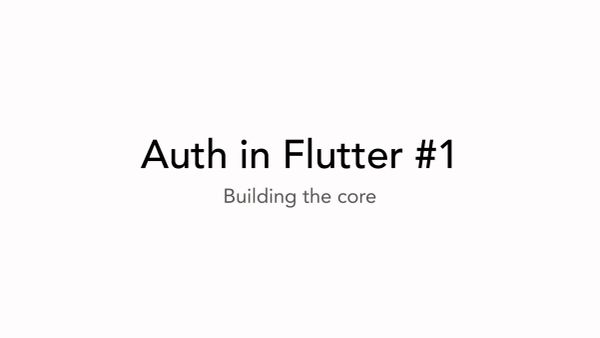 Auth in Flutter
