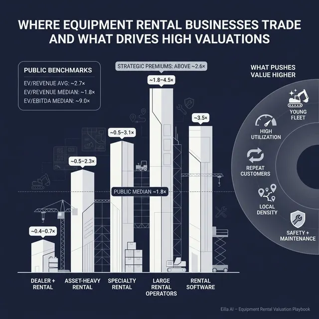 The Complete Valuation Playbook for Construction Equipment & Tool Rental Businesses
