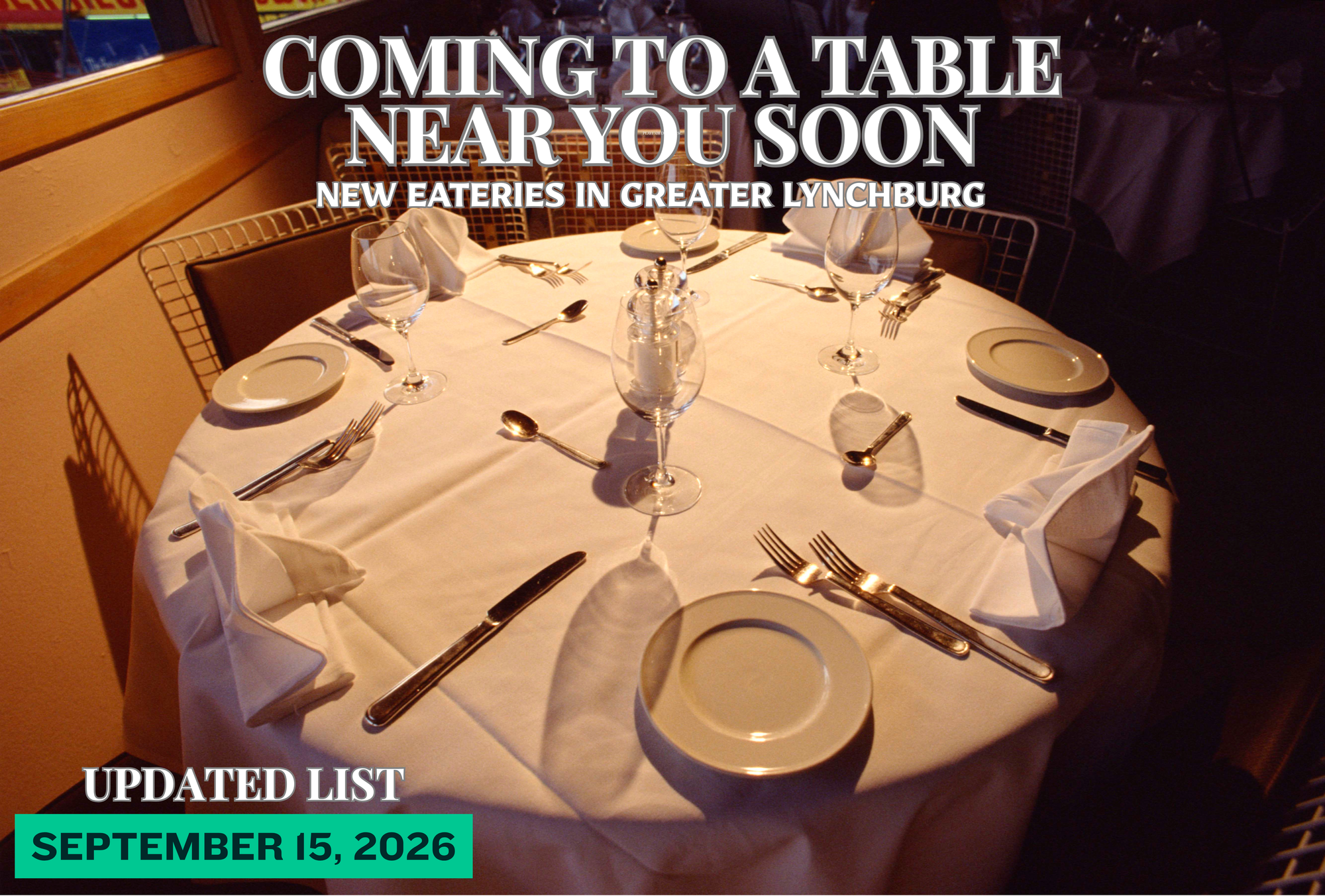 Coming to a Table                      Near You Soon