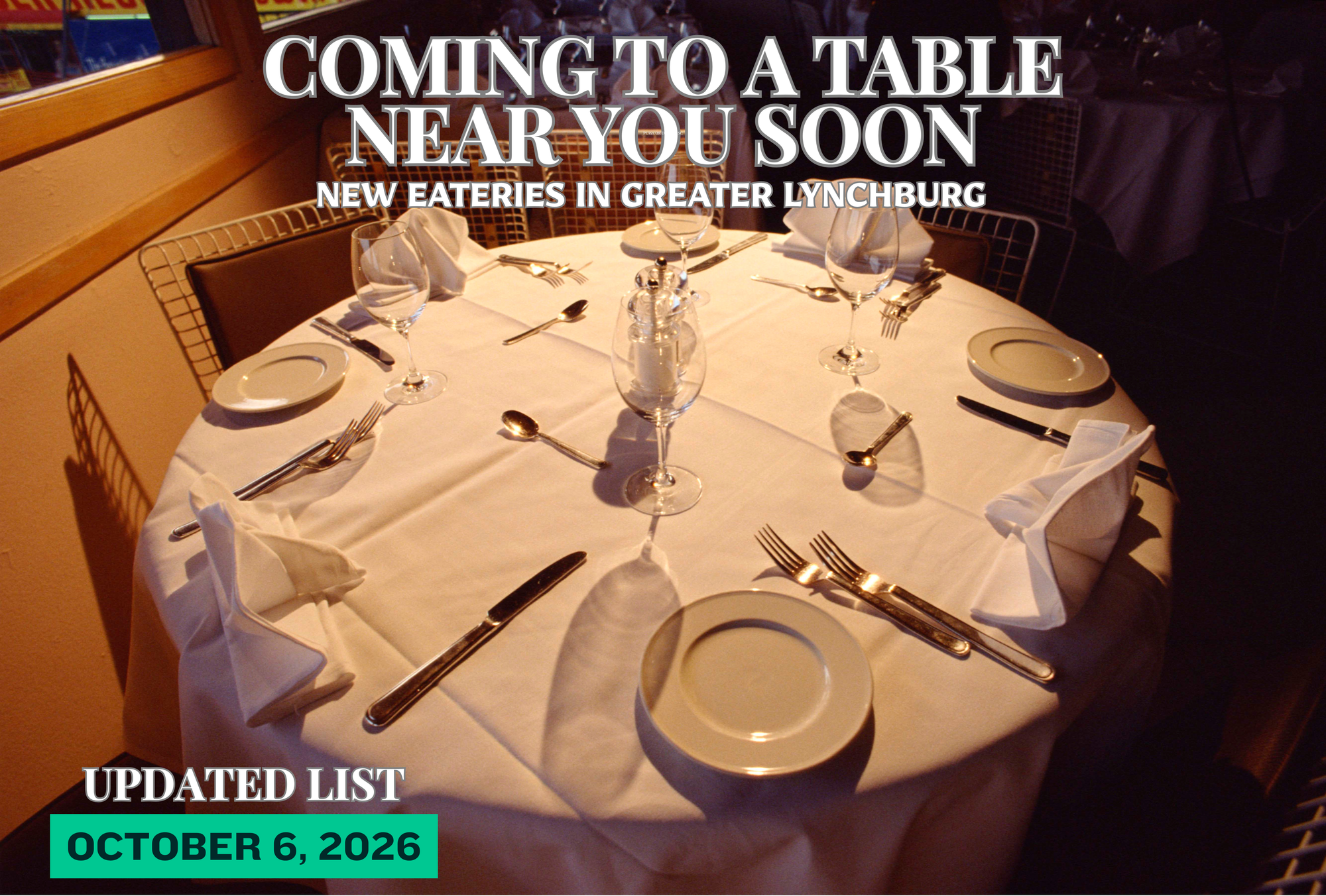Coming to a Table                      Near You Soon