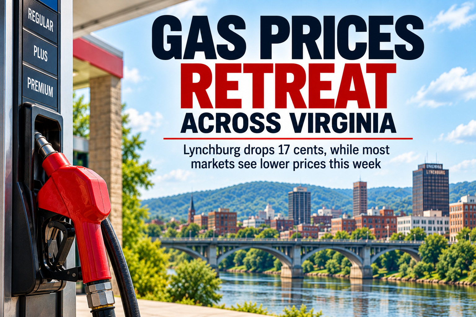 Gas Prices Retreat Across Virginia; Lynchburg Drops 17 Cents