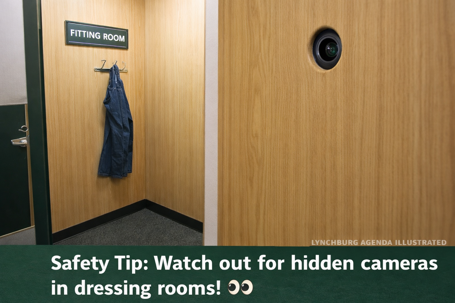 Safety Tip: Watch out for hidden cameras in dressing rooms...