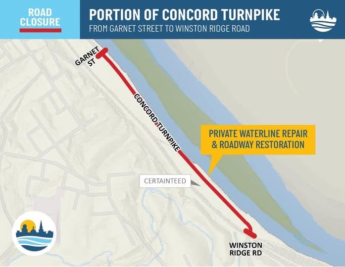 Portion of Concord Turnpike to Remain Closed During Private Waterline Repairs