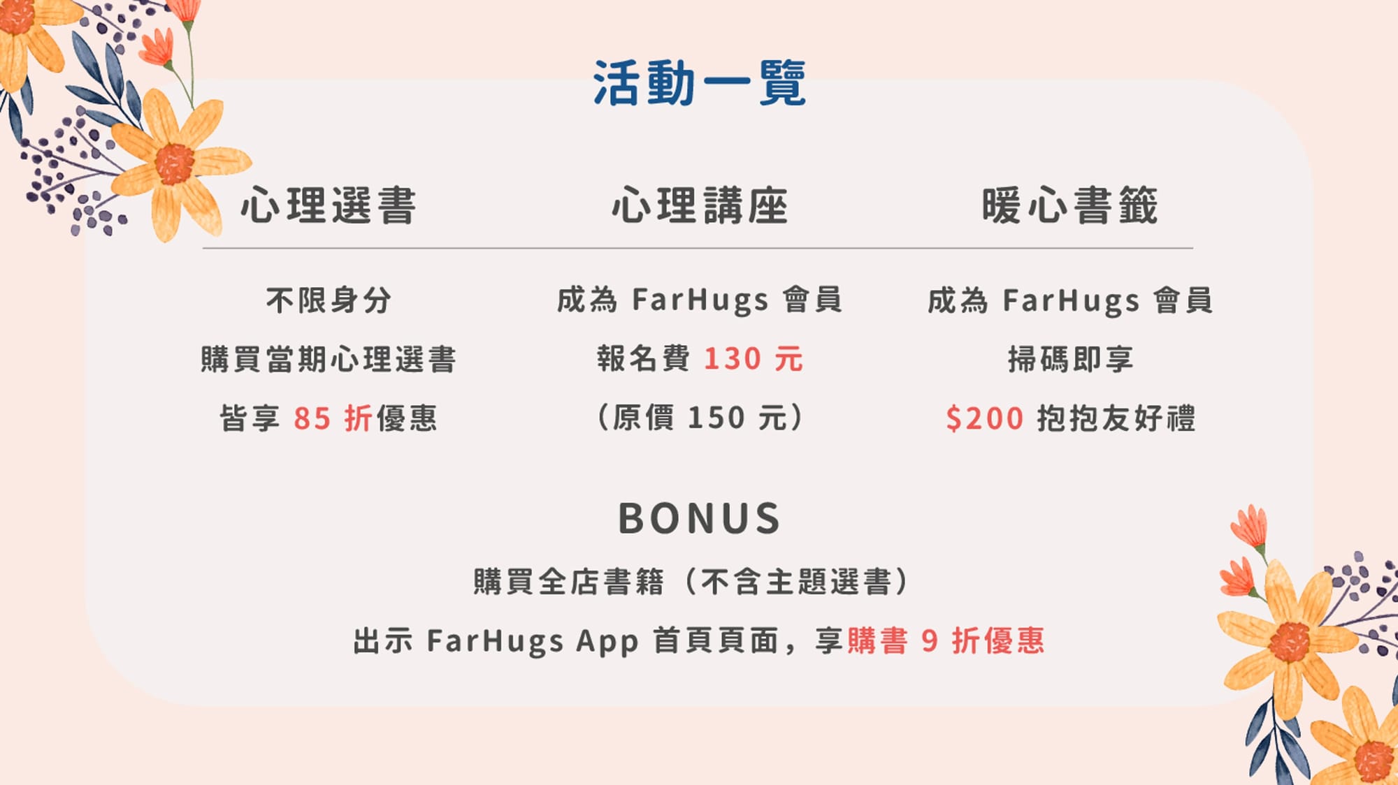 心理師說心理書——活動一覽