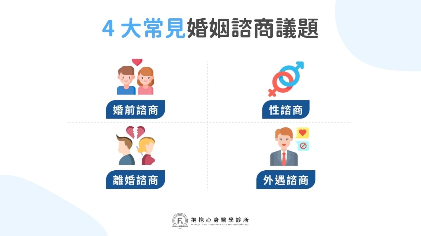 婚姻諮商種類有哪些？4 大常見諮商議題一次了解！