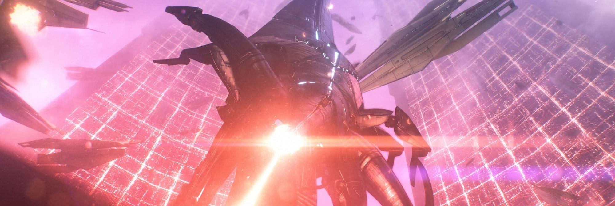 Reaper ničí flotilu v Mass Effect: Legendary Edition
