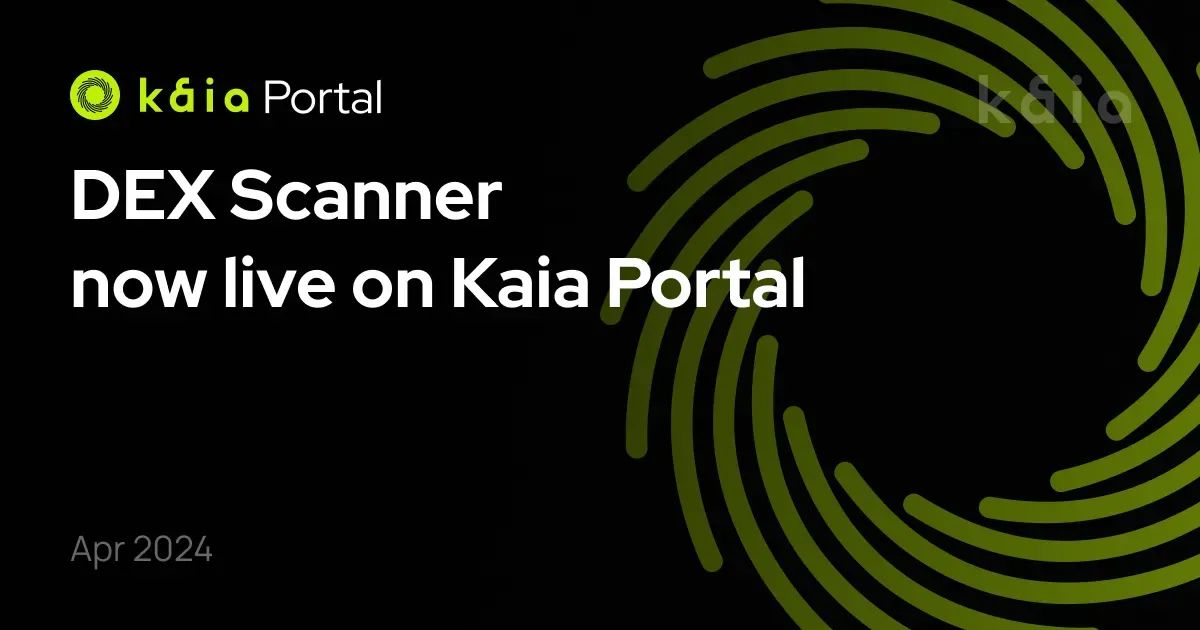 DEX Scanner now live on Kaia Portal