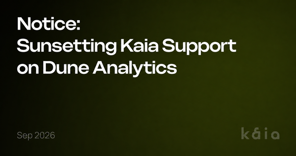 Sunsetting Kaia Support on Dune Analytics