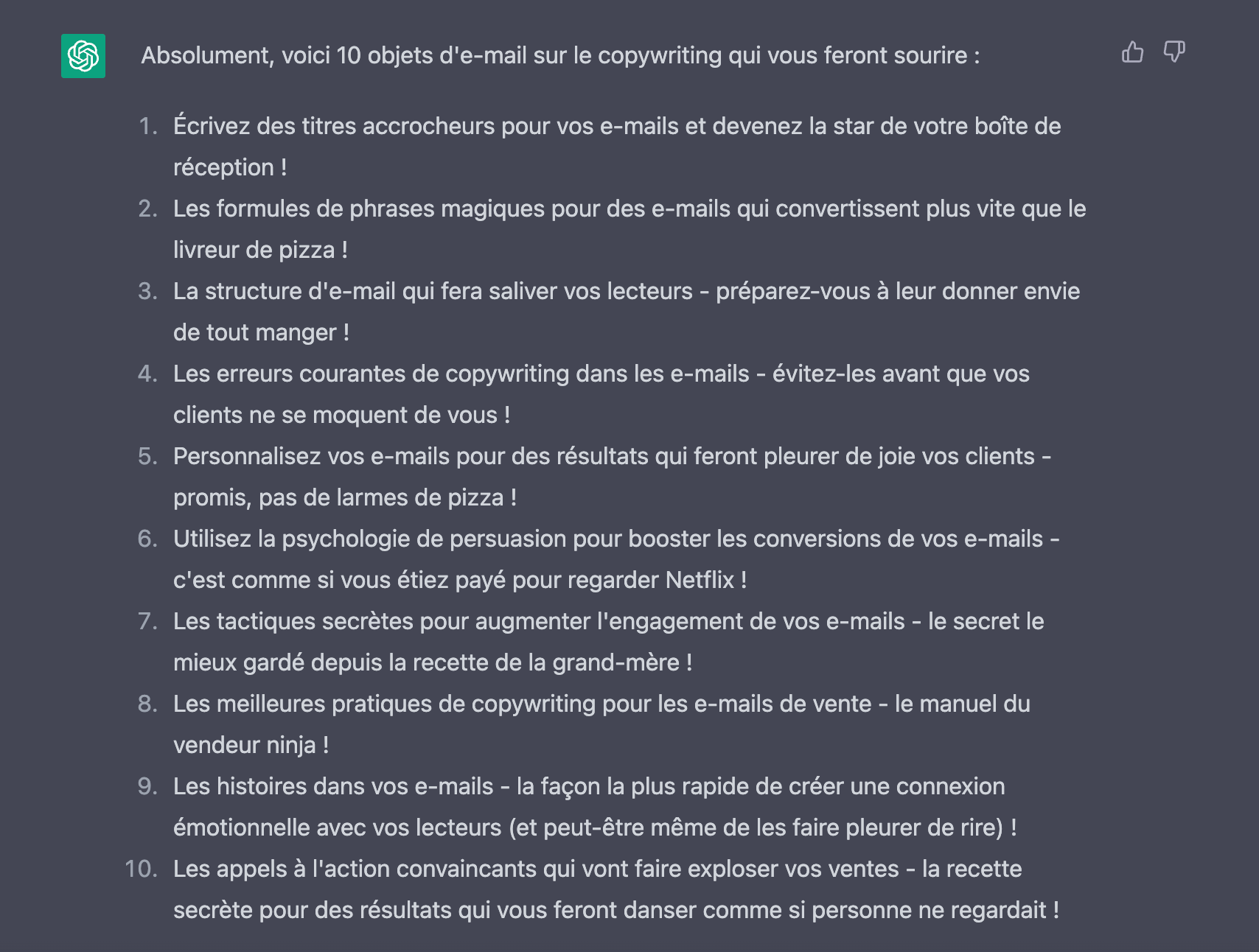 Prompt ChatGPT Objet d'Email Marketing