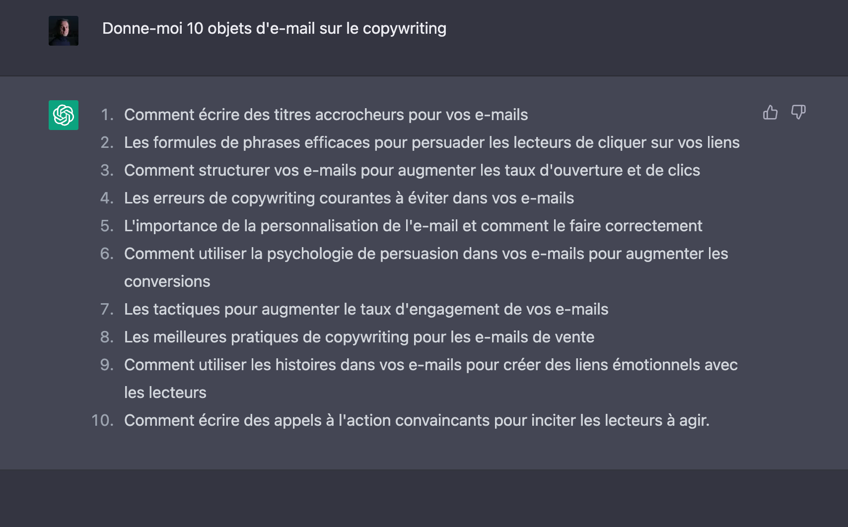 Prompt ChatGPT Objet d'Email Marketing