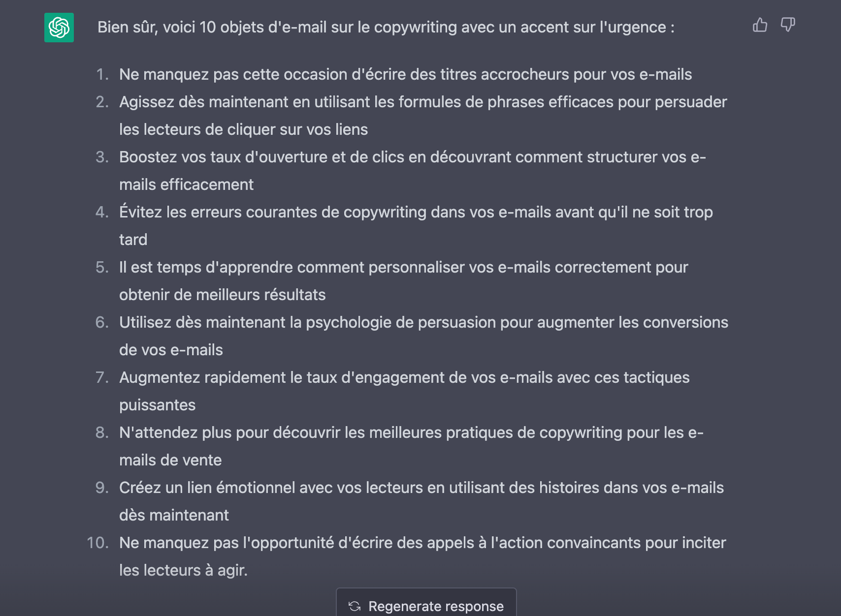 Prompt ChatGPT Objet d'Email Marketing