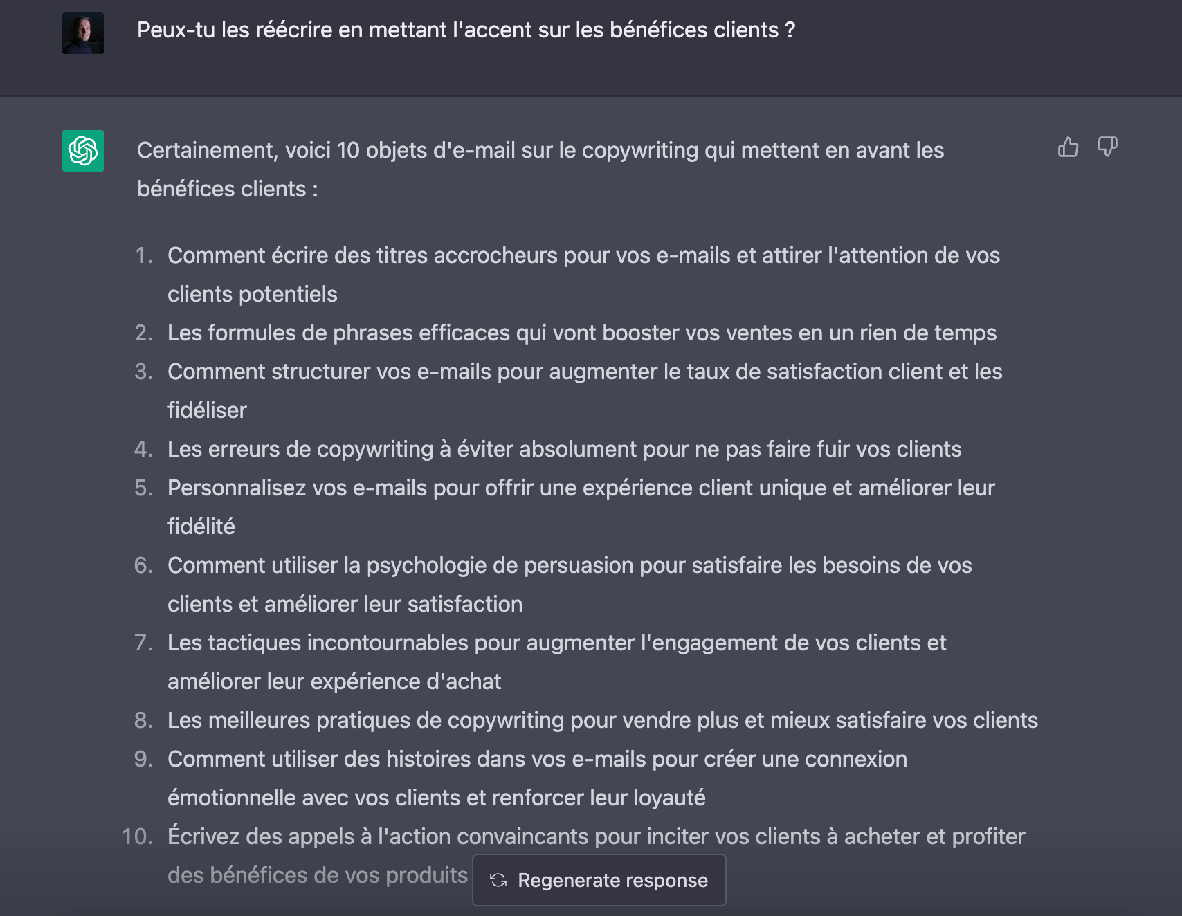 Prompt ChatGPT Objet d'Email Marketing