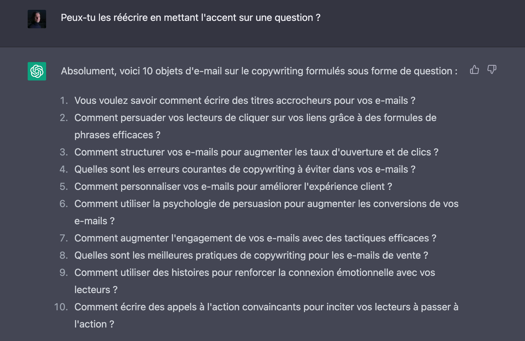 Prompt ChatGPT Objet d'Email Marketing