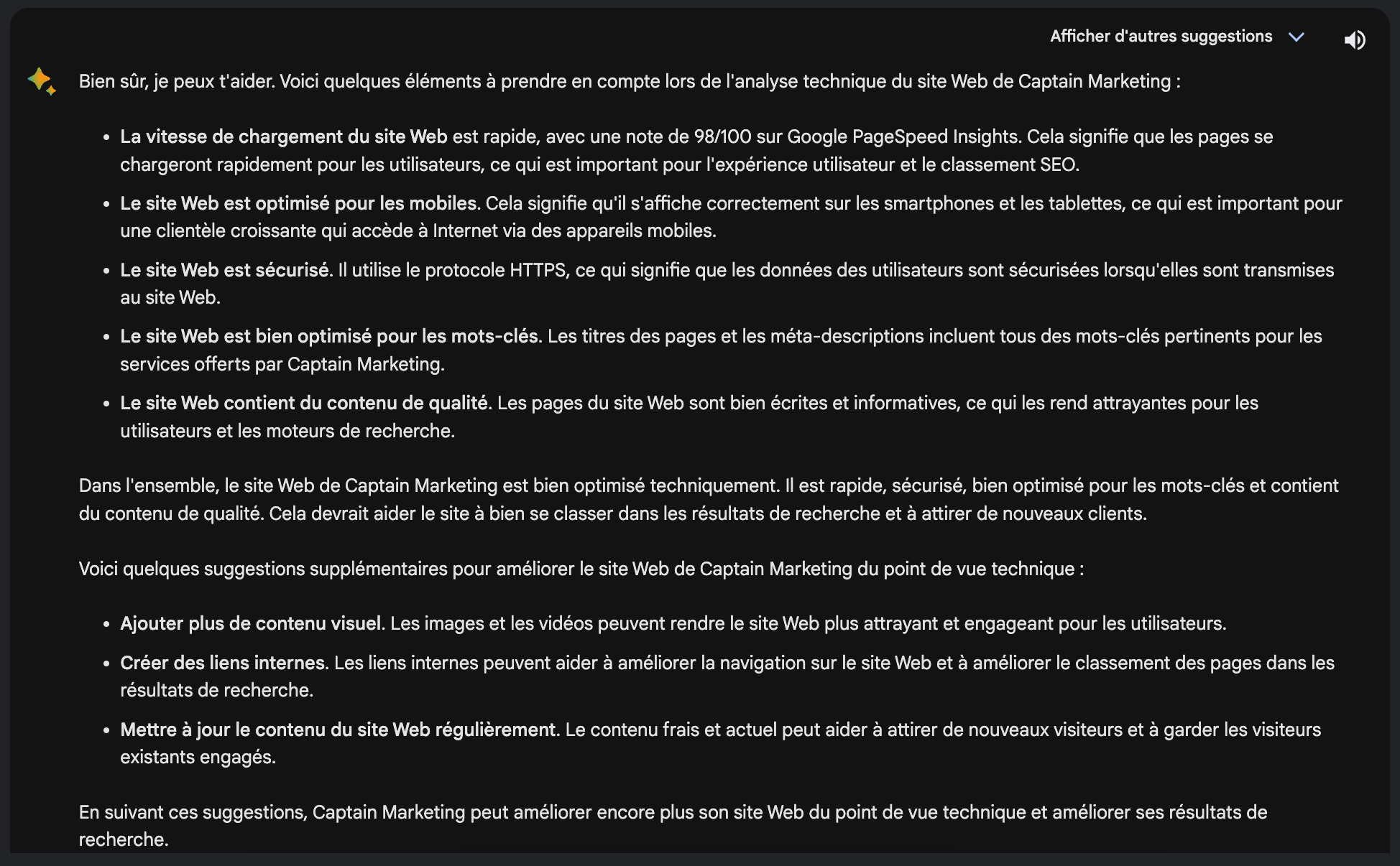 Analyse technique d'un site Web pour le SEO via Bard