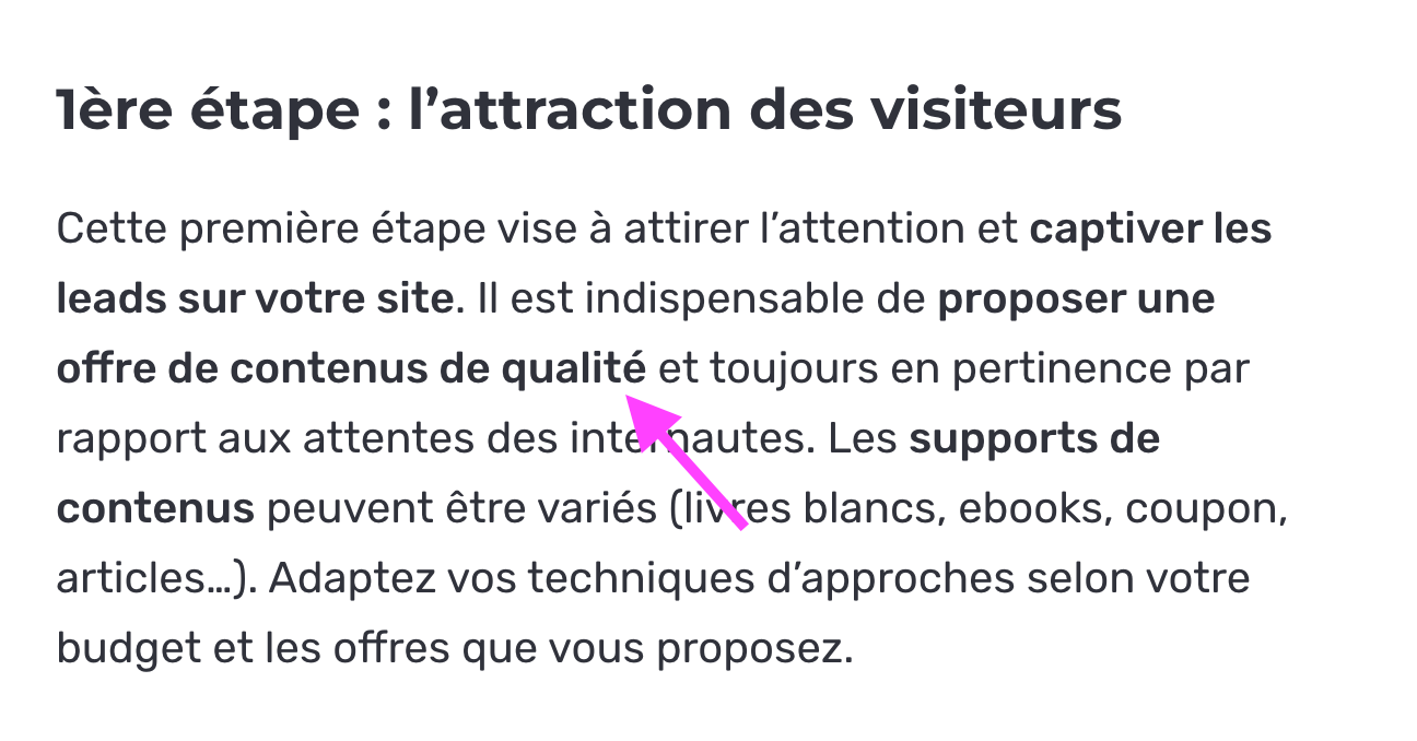 Contenus Actionnables