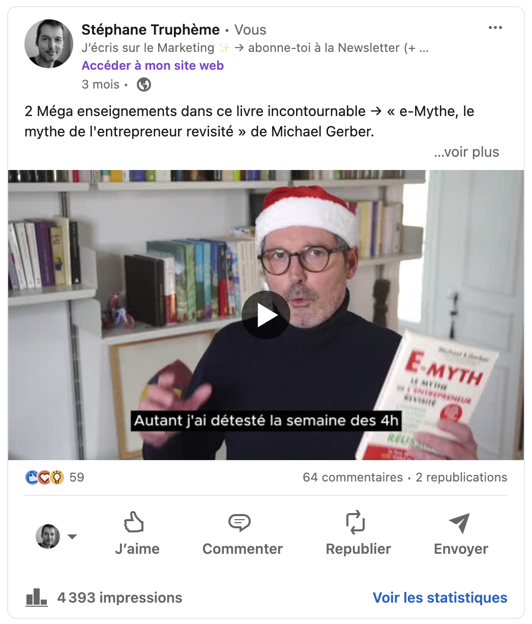 Livre Marketing - Critique sur Linkedin