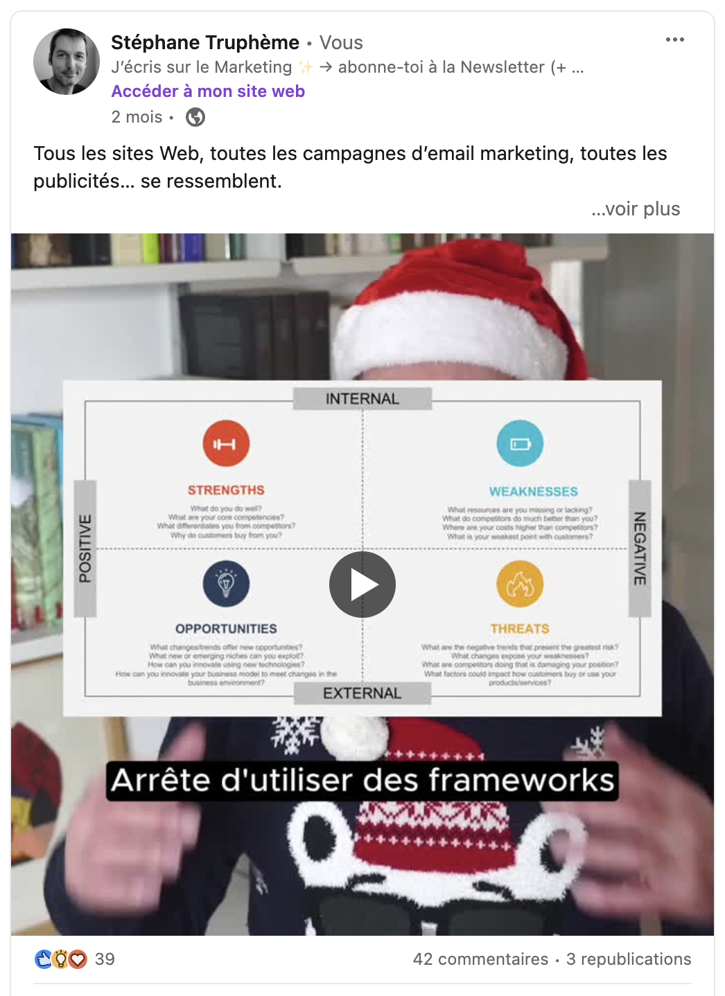 Livre Marketing - Critique sur Linkedin