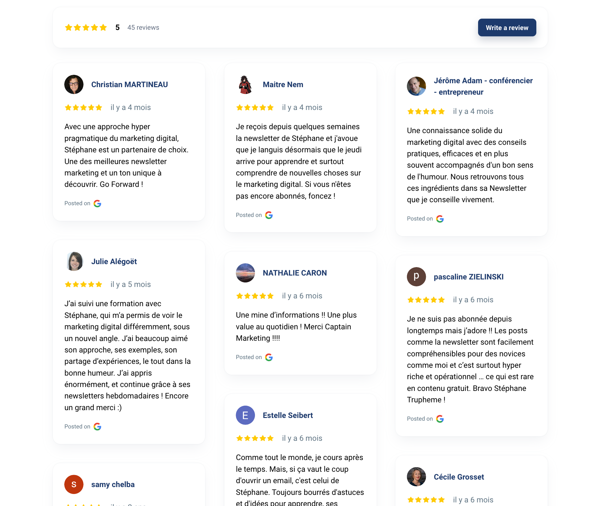 Avis clients