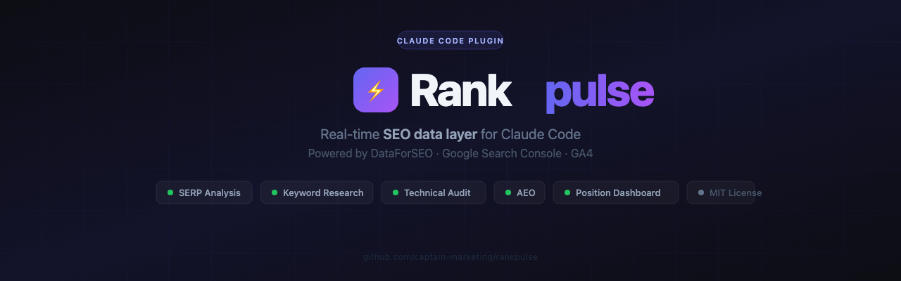 Rankpulse, plugin d'audit SEO pour Claude Code connecté à DataForSEO