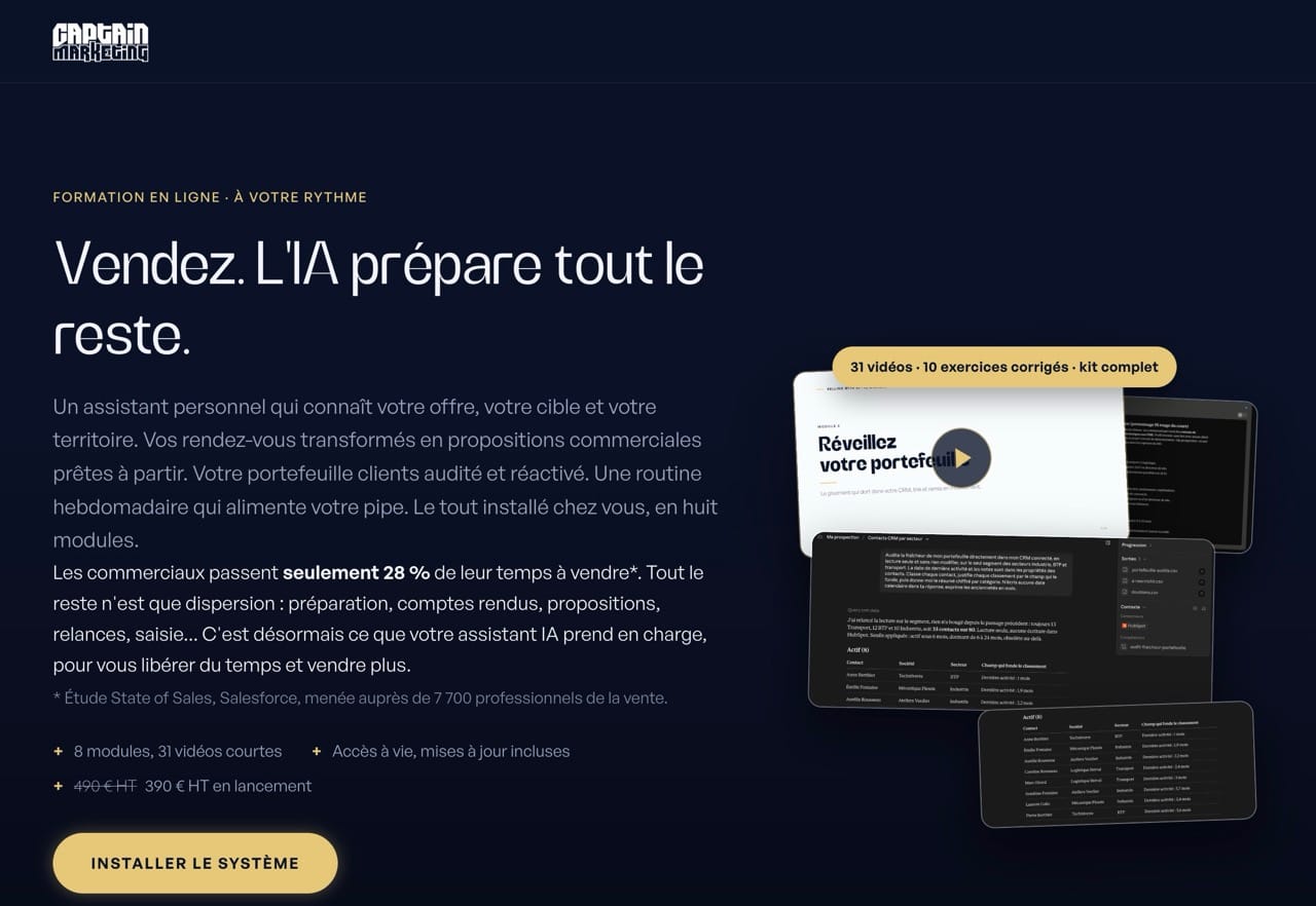 Landing page : Selling with IA