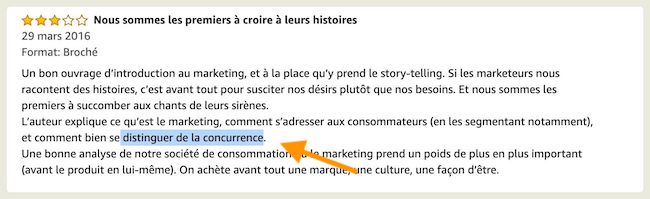 Commentaire Amazon