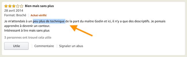 Commentaire Amazon
