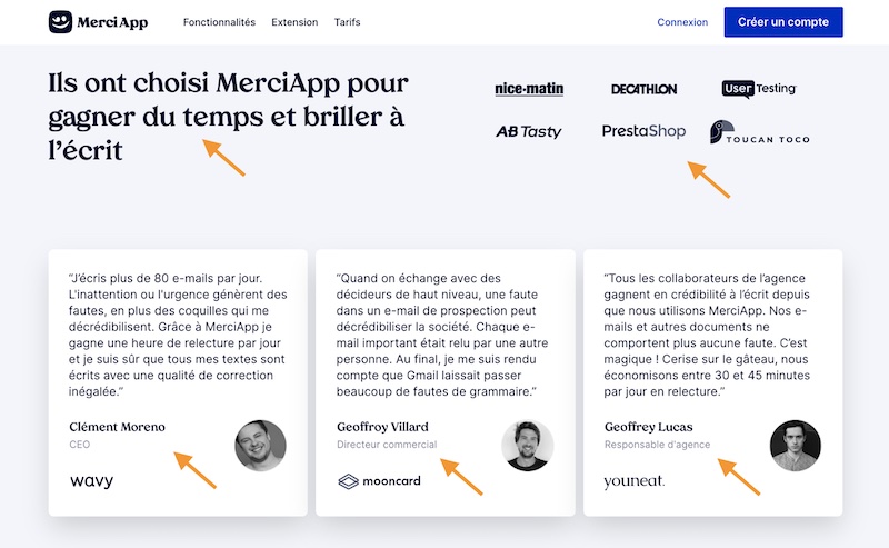 MerciApp et commentaire clients