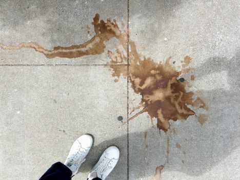 Coffee on pavement