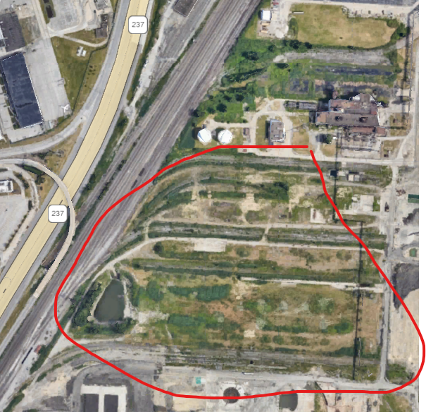 East of Airport lot with Ford Motor Company just north. Source: Google Earth