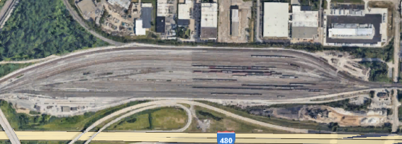 N-S Yard Rail near Cleveland Hopkins Airport. Source: Google Earth