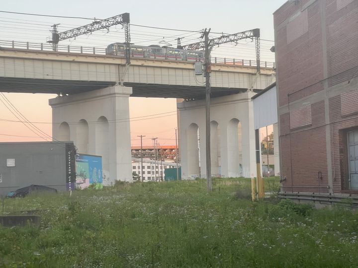 Picture of the Cuyahoga Viaduct from the Cleveland South Flats. 