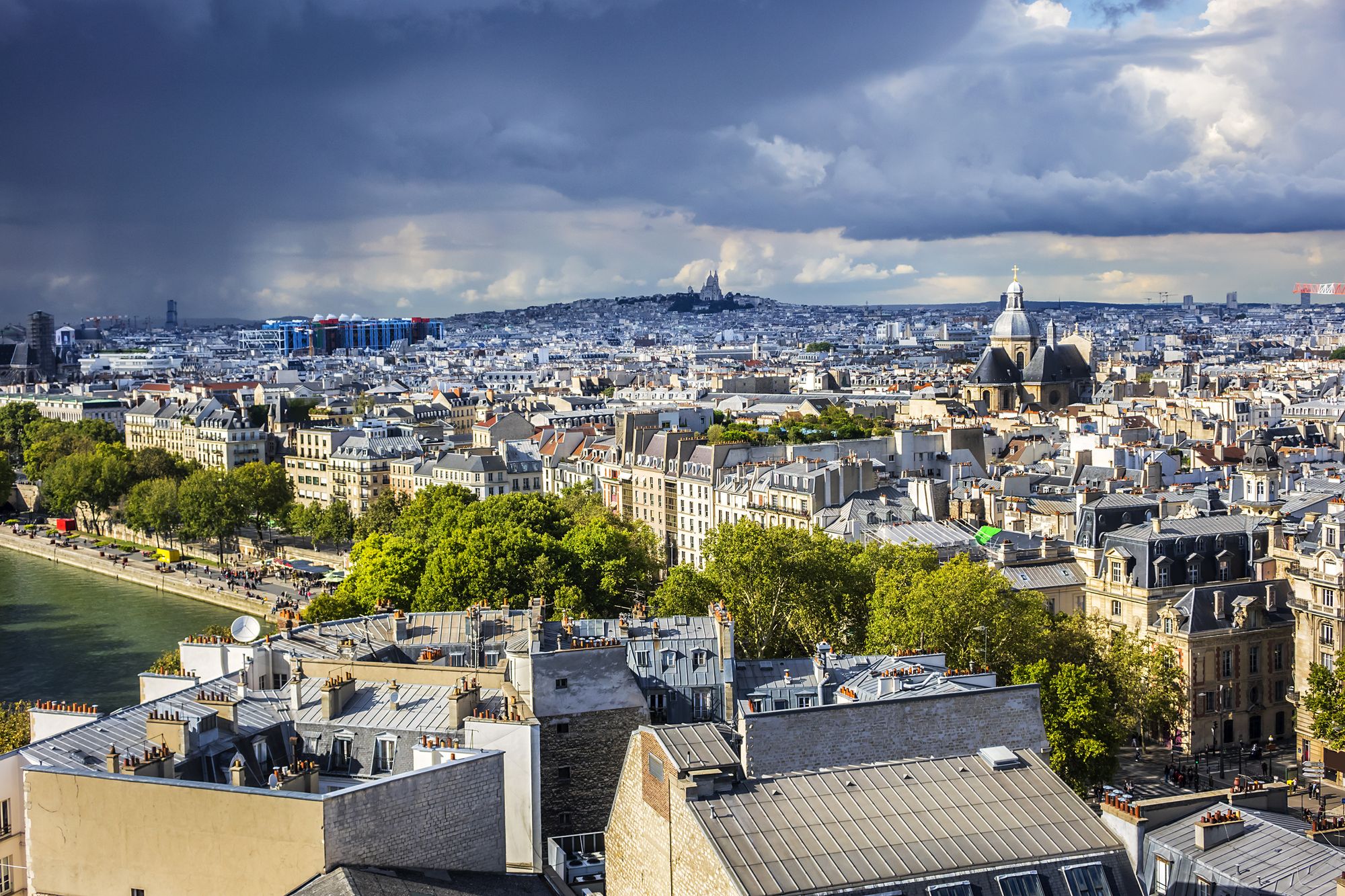 A photo of the Le Marais neighborhood in Paris, France.