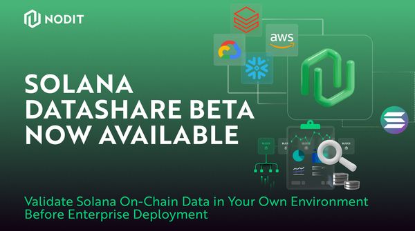 Nodit Datashare Now Delivers Institutional-Grade Solana Onchain Data at Scale