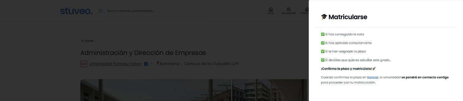 Explicación del paso 4: matricularse