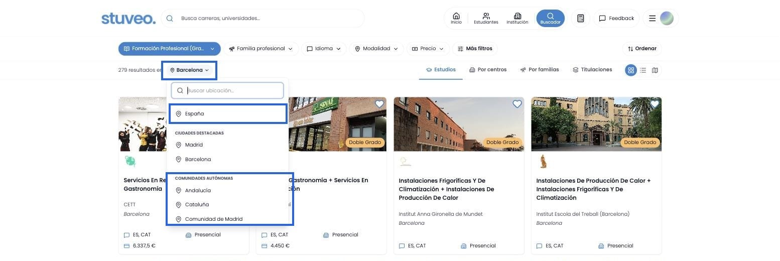 Selector de ubicación
