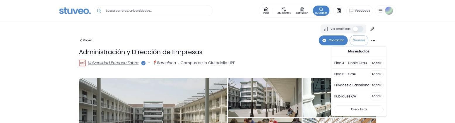 Guardar el grado en una lista propia