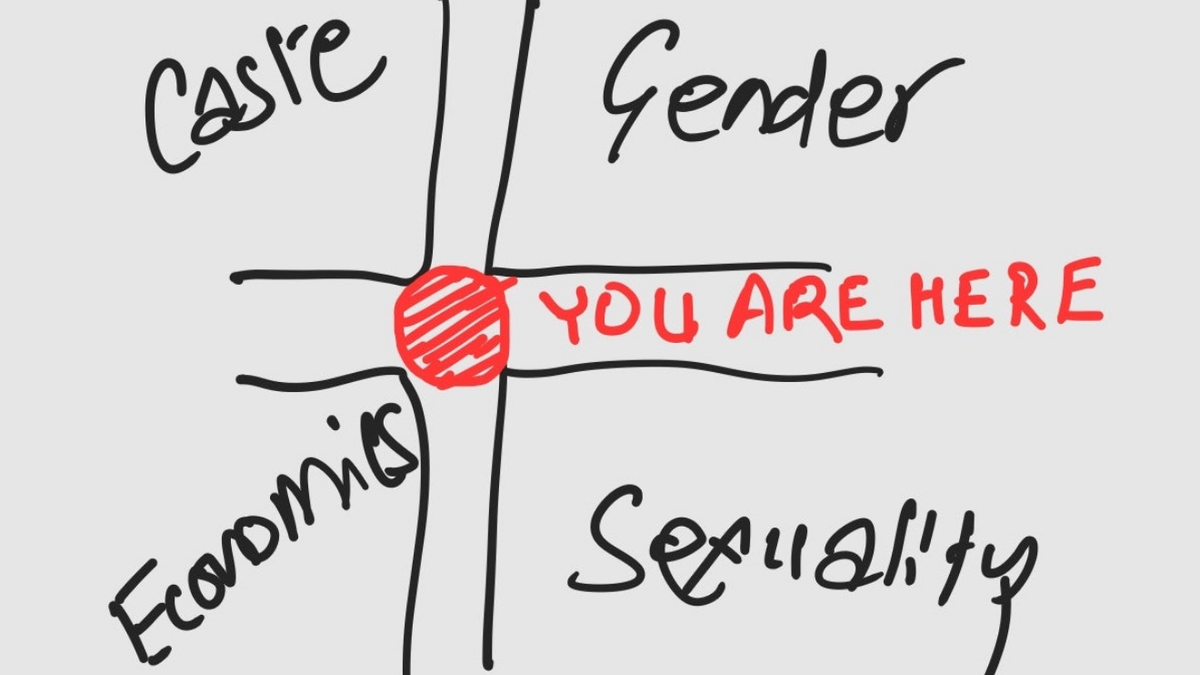 A crossroads with different roads named caste, gender, economics, sexuality. You exist at the point where they converge.
