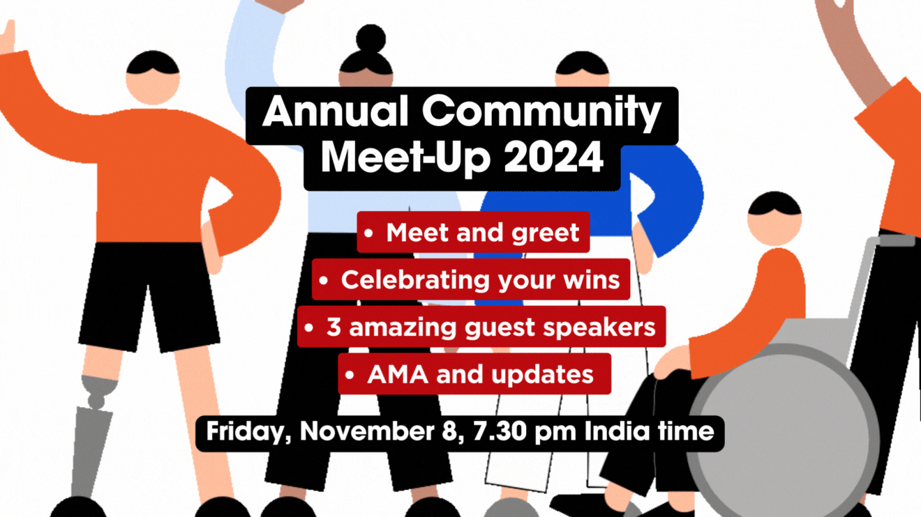 A GIF of animated humans waving at you. In the foreground is the meet-up announcement (details in the text below).