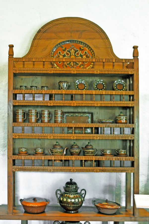 Kitchen shelf. Museum of Folk Arts and Crafts. Pátzcuaro, Michoacán, Mexico