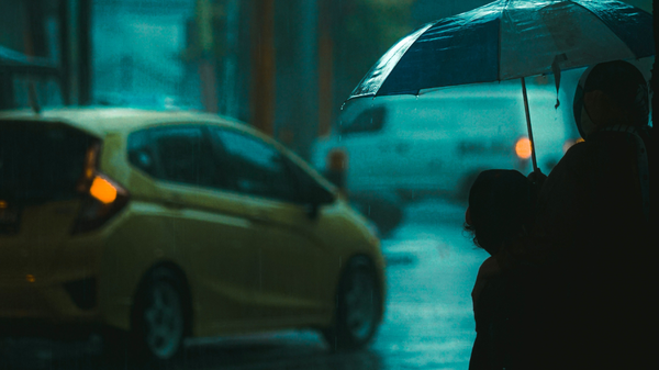 A rainy day in Bandung city, West Java, Indonesia. 