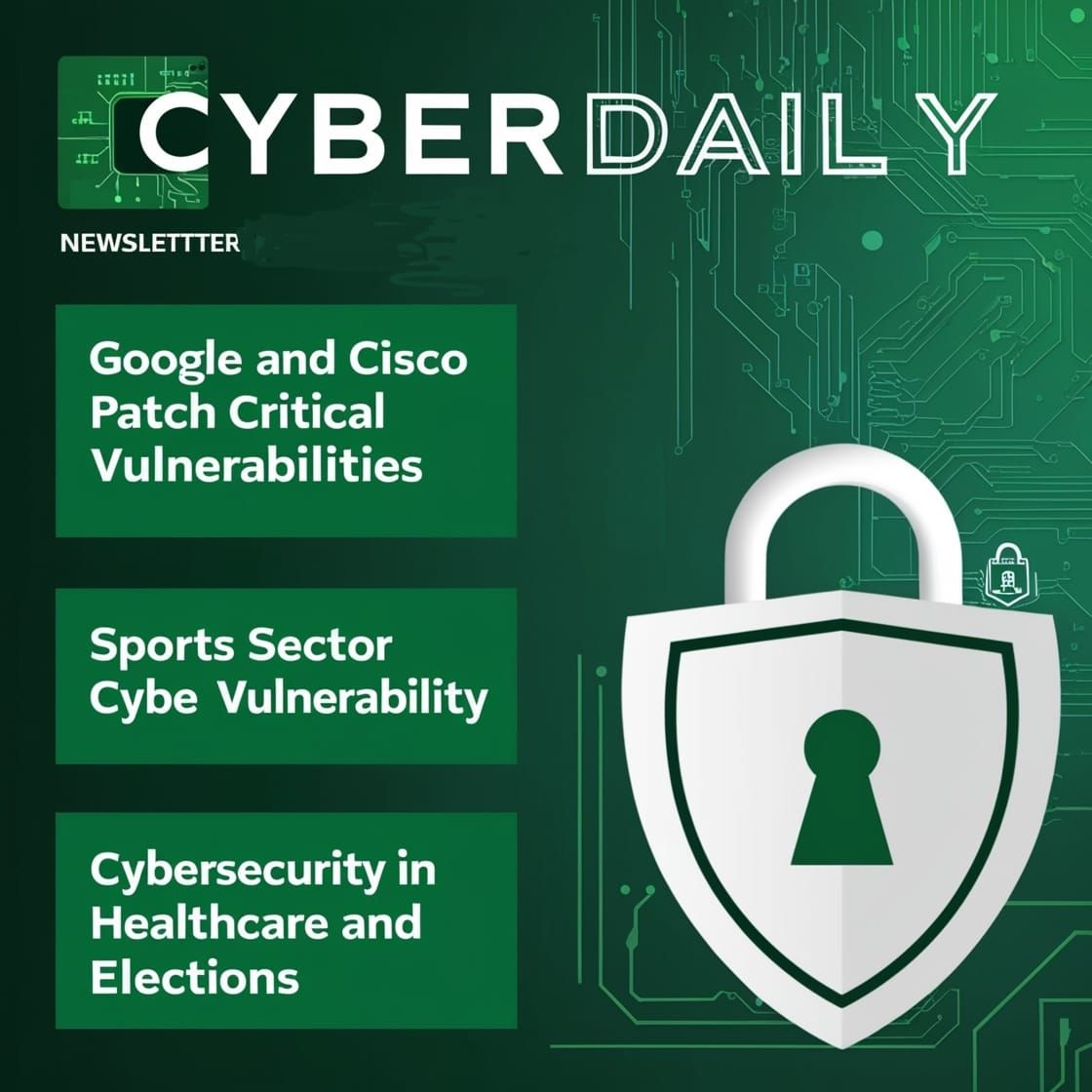 Cyber Daily 11/7: Google and Cisco Patch Critical Vulnerabilities, Open Redirect Attacks Exploited, Sports Sector Cyber Vulnerability, Cybersecurity in Healthcare and Elections