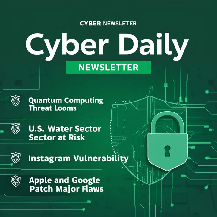 Cyber Daily 10/30: Quantum Computing Threat Looms, U.S. Water Sector at Risk, Instagram Vulnerability, Apple and Google Patch Major Flaws, AI Cyberattacks on the Rise