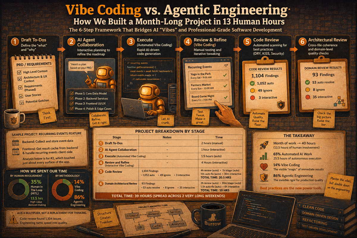 Vibe Coding vs. Agentic Engineering: How We Built a Month-Long Project in 13 Human Hours