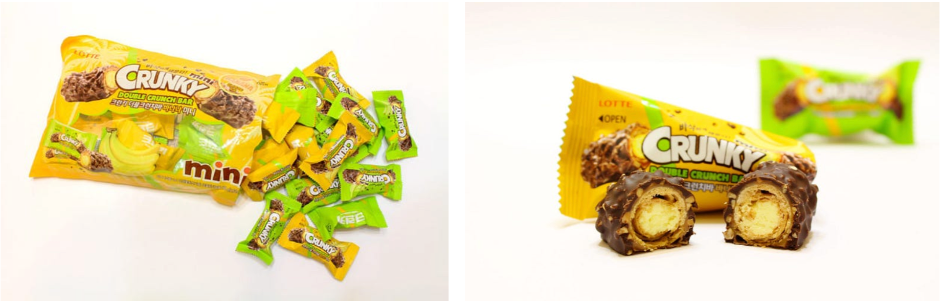 快遞先生開箱🍌韓國 LOTTE CRUNKY 雙倍香酥迷你”香蕉”巧克力棒